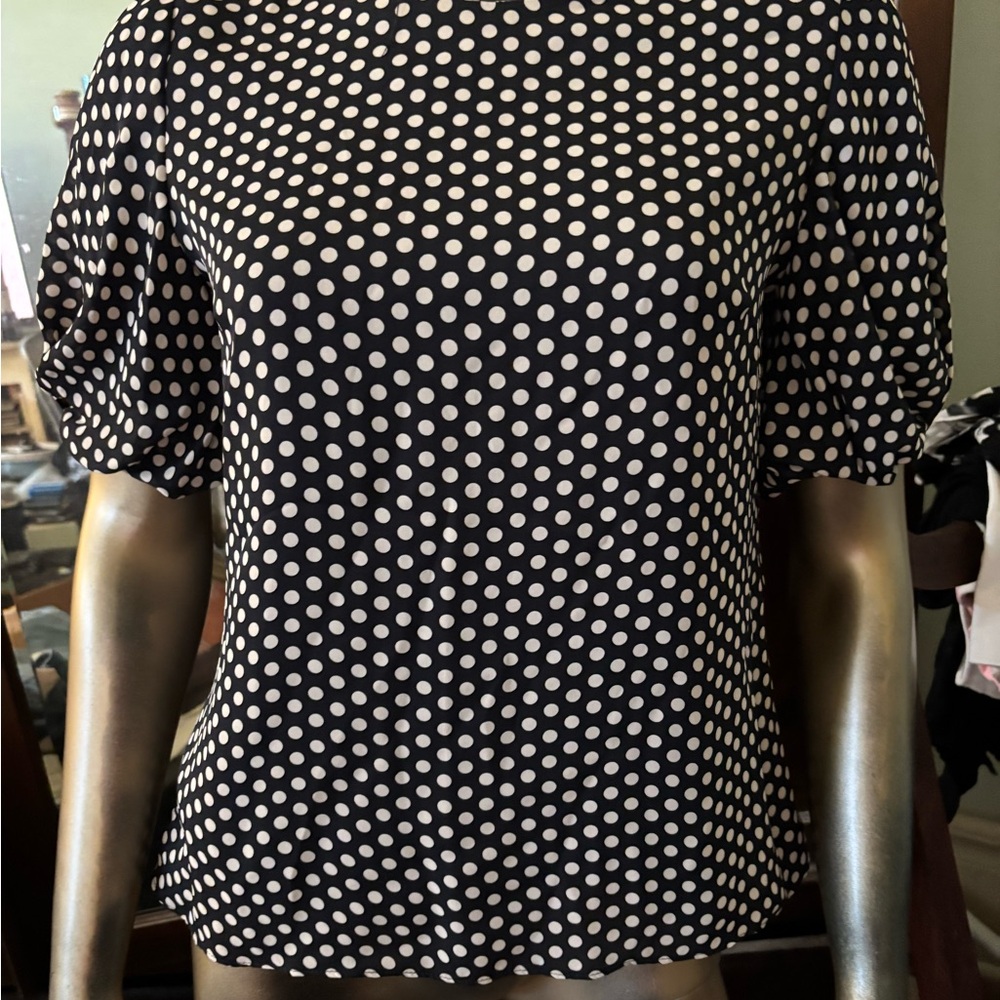 Milly Black and ivory Polka Dot Blouse